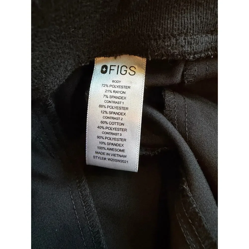 FIGS Technical Collection black scrub pants in size Large.
